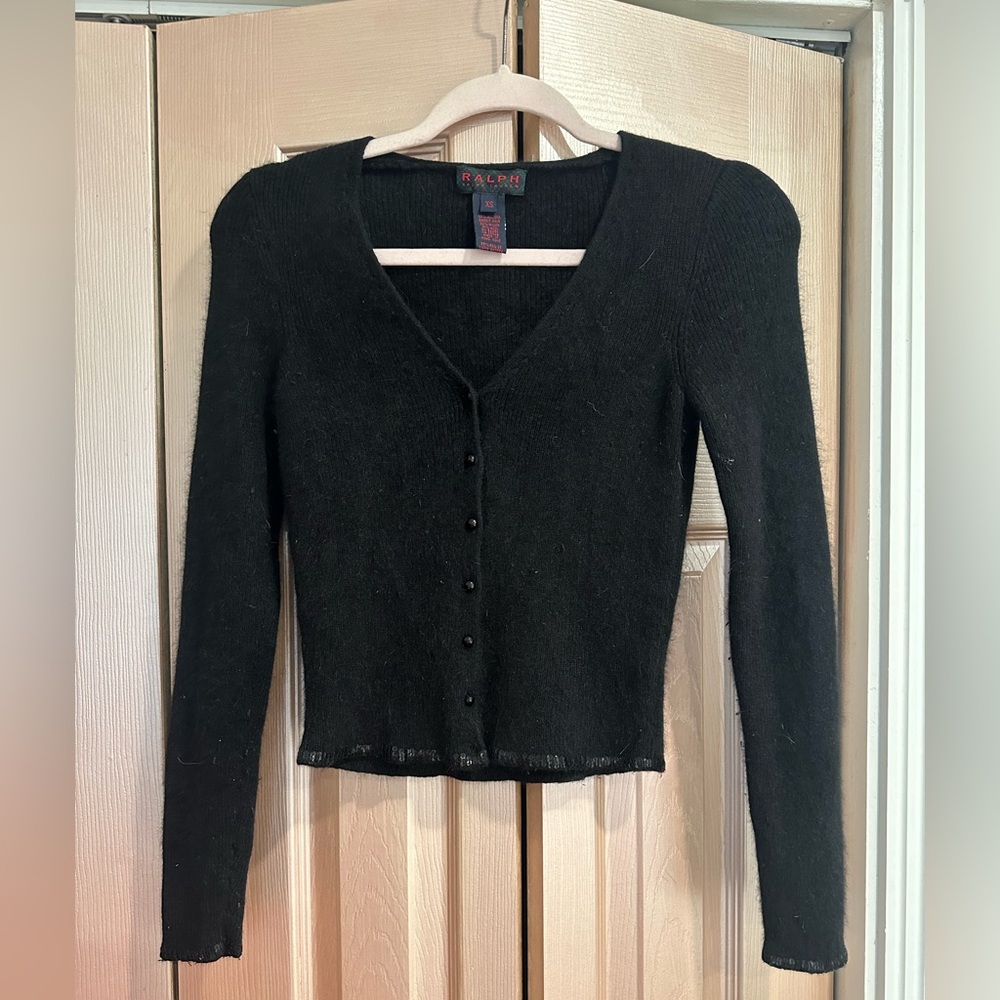 Ralph Lauren Black Cardigan Angora,Wool Xs